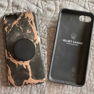 iPhone 7 Rose Gold Chrome Marble Case